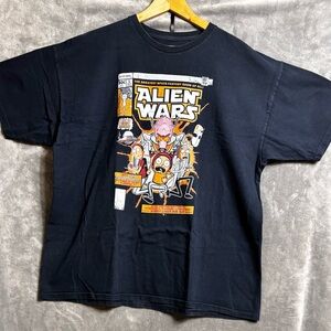Alien Wars Graphic Black T-Shirt
